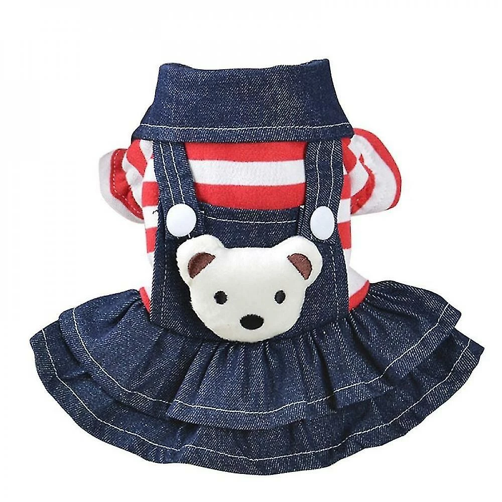 Unbranded Denim Dog Dress Striped Dog Bib Winter Autumn Cowboy Clothes For Pet Dog Re 1 Unbranded Denim Dog Dress Striped Dog Bib Winter Autumn Cowboy Clothes For Pet Dog Re