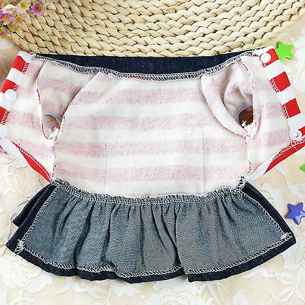 Unbranded Denim Dog Dress Striped Dog Bib Winter Autumn Cowboy Clothes For Pet Dog Re 5 Unbranded Denim Dog Dress Striped Dog Bib Winter Autumn Cowboy Clothes For Pet Dog Re – Image 5