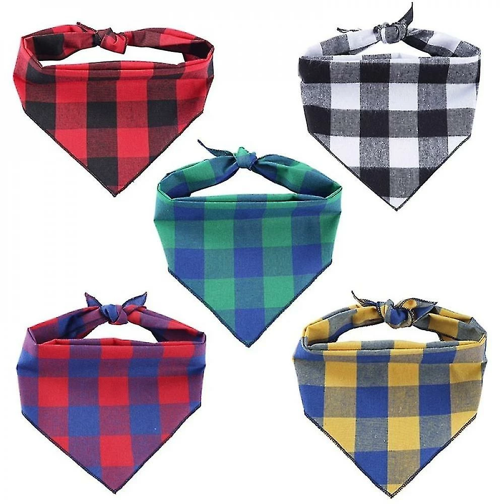 Unbranded Pet Dog Bandanas Washable Adjustable Bibs Scarf Double-cotton Plaid Printin 2 Unbranded Pet Dog Bandanas Washable Adjustable Bibs Scarf Double-cotton Plaid Printin – Image 2