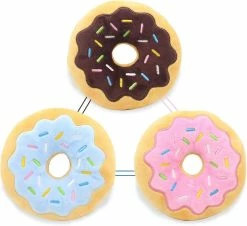 Liangnv Donut Peluche Toy Squeaky Chew Toy Dog Toy Set Pour Petit Et Moyen Puppy Dogs Pets Interact Gift