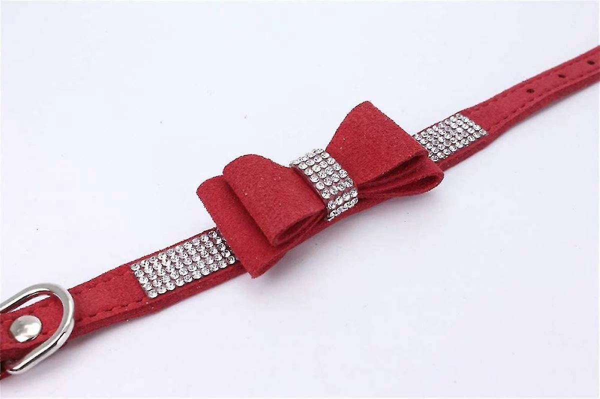 Liangnv Collier Crystal Dog Avec Nœud Papillon Strass Colliers Pour Chiots Bling Pour Petits Chiens8,6-11 Pouces (paquet De 1) Rouge 3 Liangnv Collier Crystal Dog Avec Nœud Papillon Strass Colliers Pour Chiots Bling Pour Petits Chiens8,6-11 Pouces (paquet De 1) Rouge – Image 3