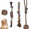 Heytea 4 Pcscotton Dog Ropes Set, Jouet Interactif De Corde De Chien, Jouet De Corde De Chiot Pour Mâcher Cadeau