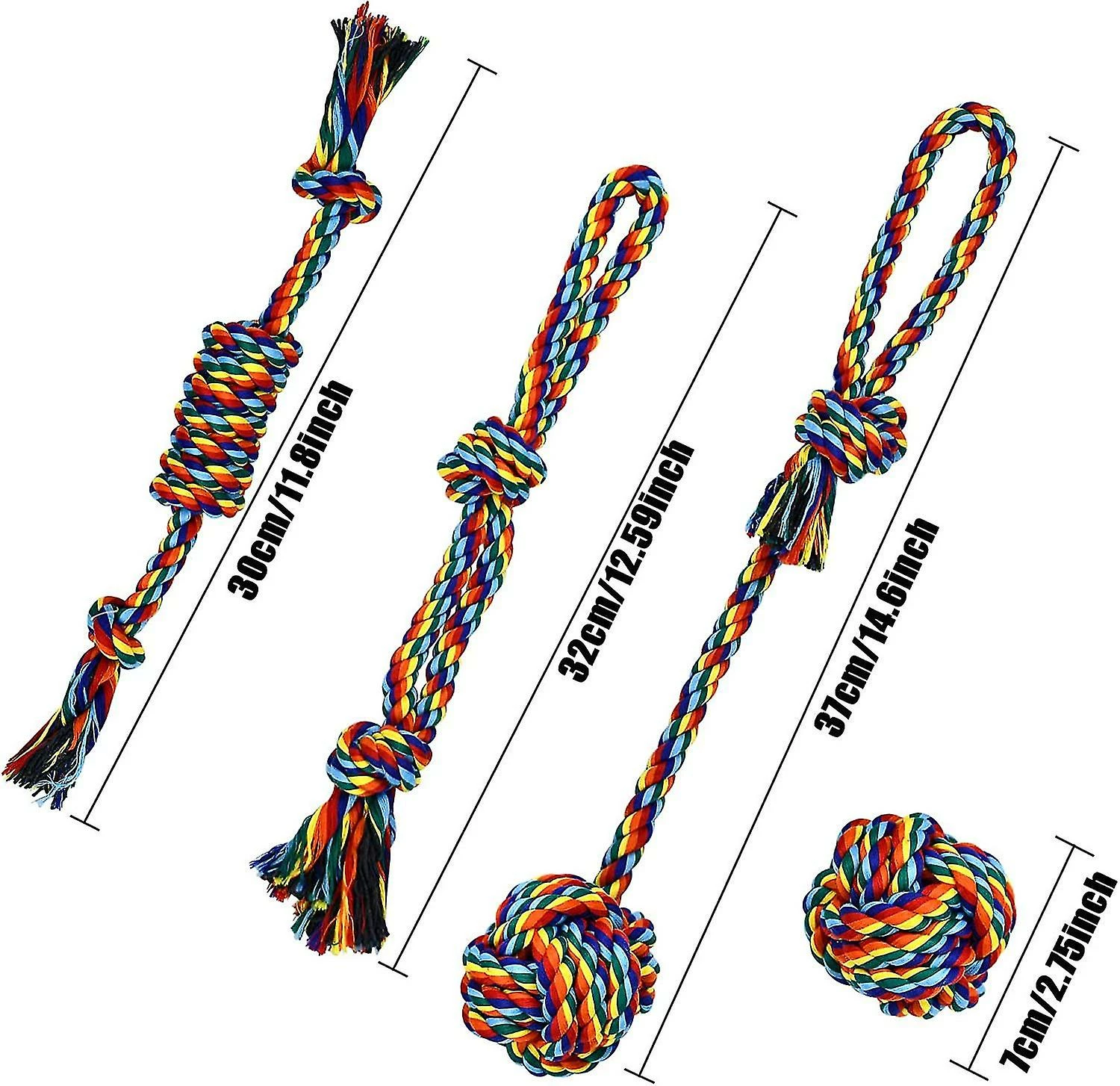Heytea 4 Pcscotton Dog Ropes Set, Jouet Interactif De Corde De Chien, Jouet De Corde De Chiot Pour Mâcher Cadeau 2 Heytea 4 Pcscotton Dog Ropes Set, Jouet Interactif De Corde De Chien, Jouet De Corde De Chiot Pour Mâcher Cadeau – Image 2