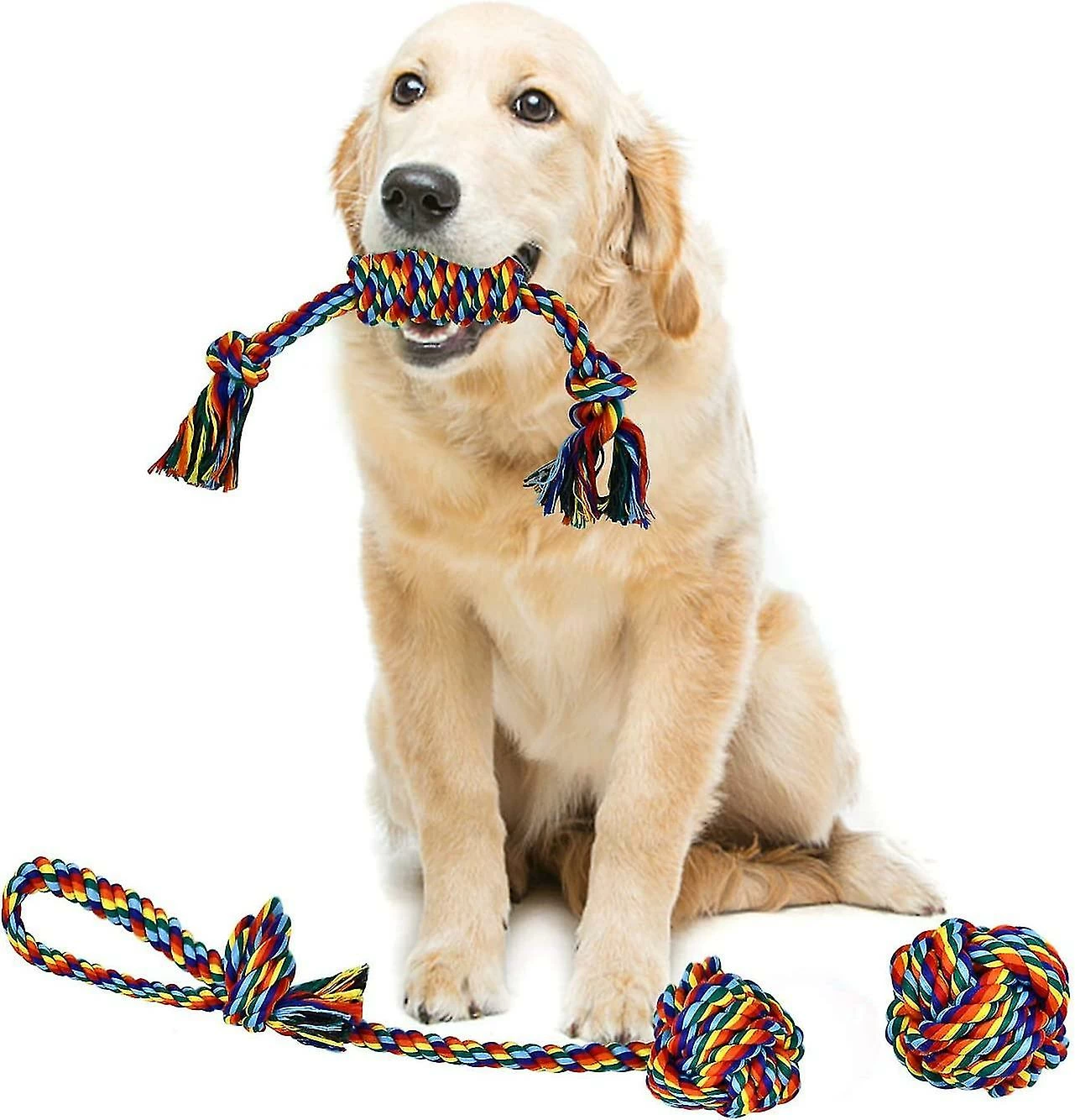 Heytea 4 Pcscotton Dog Ropes Set, Jouet Interactif De Corde De Chien, Jouet De Corde De Chiot Pour Mâcher Cadeau 4 Heytea 4 Pcscotton Dog Ropes Set, Jouet Interactif De Corde De Chien, Jouet De Corde De Chiot Pour Mâcher Cadeau – Image 4