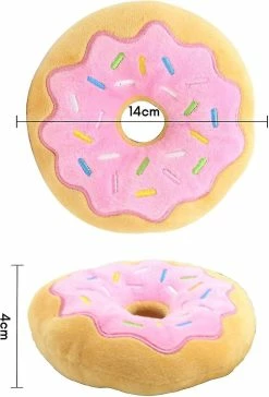 Heytea Donut Peluche Toy Squeaky Chew Toy Dog Toy Set Pour Petit Et Moyen Puppy Dogs Pets Interact Gift -Pet Soin 612288681 max