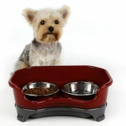 Unbranded Dog Bowl Cat Bowl Pet Cat Double Basin Bol Résistant Aux éclaboussures (rose) -Pet Soin 615128086 max