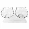 Unbranded Double Bol De Nourriture Antidérapant Blanc Avec Support Cat Dog Water Bowl Détachable Pet Feeding Az1264