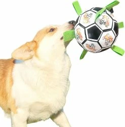 Unbranded Balle De Football De Chien Interactif, Durable Interactive Pet Football 1pc Jouets Interactifs Améliorés Pour Chien Tug Of War Dog Toy Chuck It Balls, Clean Boun
