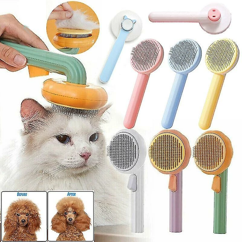 Tiny-witch Pet Dog Cat Brush Toilettage Slicker Self Cleaning Slicker Brush Massage Peigne à Cheveux 1 Tiny-witch Pet Dog Cat Brush Toilettage Slicker Self Cleaning Slicker Brush Massage Peigne à Cheveux