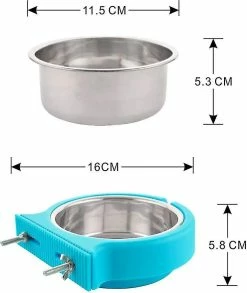 Unbranded Dog Cage Bowl Acier Inoxydable Amovible Hanging Bowl Pet Cage Small Water Bowl Dog And Cat -Pet Soin 623115351 max