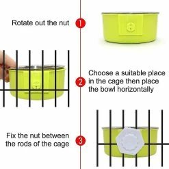 Unbranded Pet Crate Bowls 2 Pack Dog Cage Hanging Bowls Amovible Double Feeding Bowls -Pet Soin 625030437 max