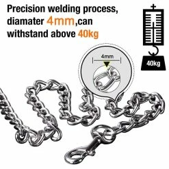 Giveuphesit Chain Link Dog Leash Anti Chew Strong Anti Dog Leash Confortable Poignée Rembourrée Souple Pour Chiens De Taille Moyenne -Pet Soin 627800731 max