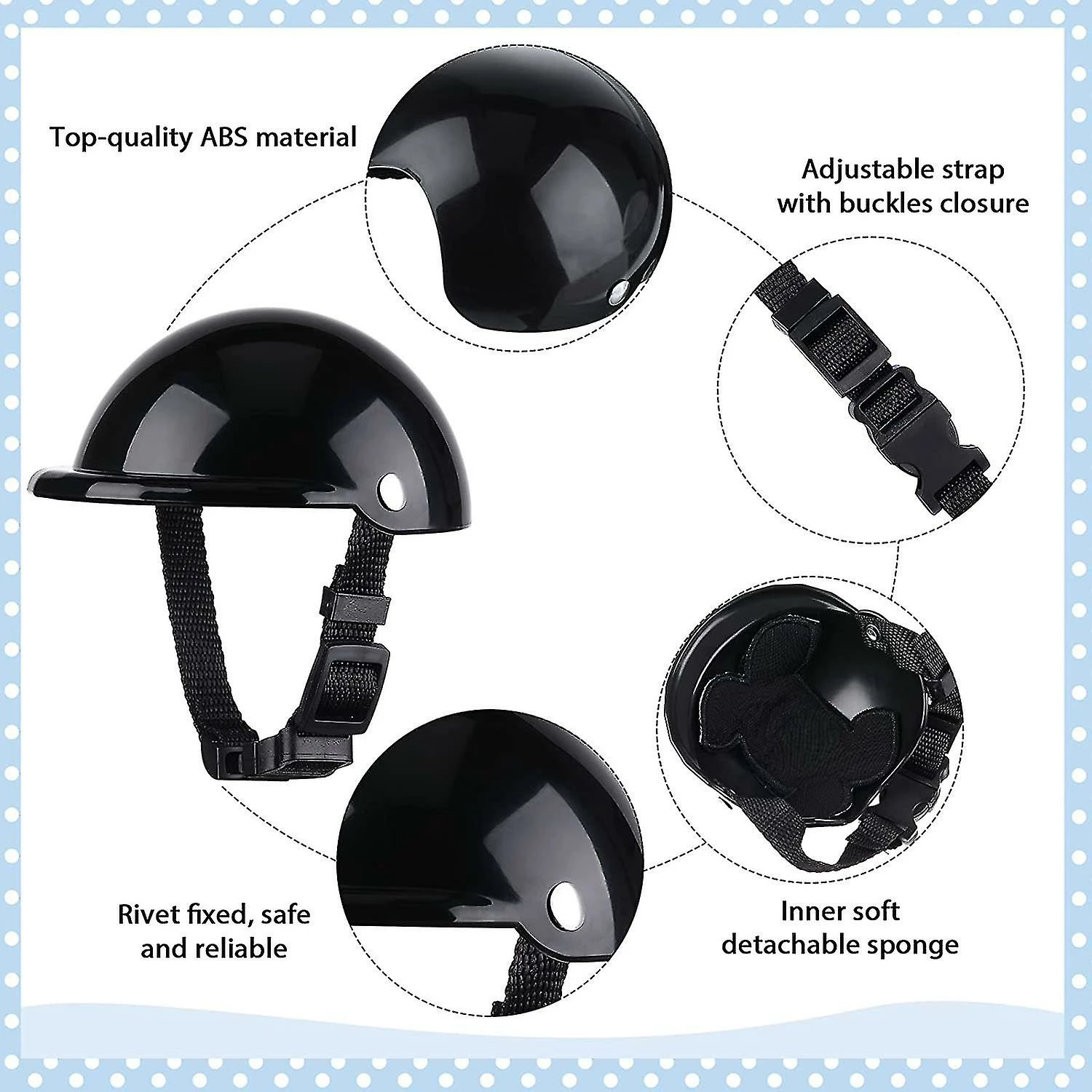 Tiny-witch Petit Chien Casque Lunettes Uv Protection Doggy Lunettes De Soleil Pet Dog Lunettes Moto Hard Safety Hat Avec Ceinture Réglable 3 Tiny-witch Petit Chien Casque Lunettes Uv Protection Doggy Lunettes De Soleil Pet Dog Lunettes Moto Hard Safety Hat Avec Ceinture Réglable – Image 3