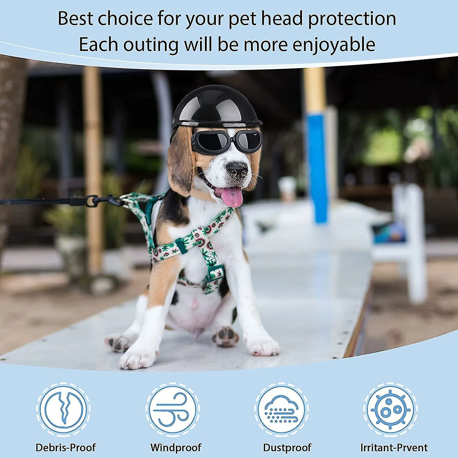 Tiny-witch Petit Chien Casque Lunettes Uv Protection Doggy Lunettes De Soleil Pet Dog Lunettes Moto Hard Safety Hat Avec Ceinture Réglable 5 Tiny-witch Petit Chien Casque Lunettes Uv Protection Doggy Lunettes De Soleil Pet Dog Lunettes Moto Hard Safety Hat Avec Ceinture Réglable – Image 5