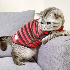 Unbranded Automne Hiver Chaud Rayé Deux Pattes Élastique Bottoming Chemise Pet Dog Clothes Qinhai -Pet Soin 630001200 max