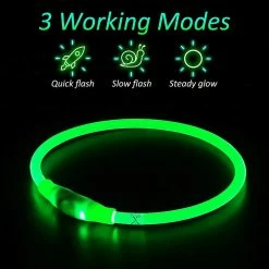 Jscxcf Green 50cm Led Dog Collar Lit Dog Collar Rechargeable Waterproof Pet Collar Peut être Coupé à Light Dog Collar Pet -Pet Soin 631226466 max