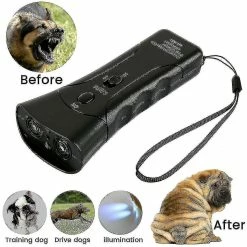 Unbranded Pet Gentle Ultrasonic Dog Anti-barking Trainer Led Light Chaser Device Yanlieso