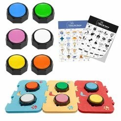 Unbrand Le Chien Avec Et Autocollants Utilise Six Jeux De Boutons De Couleur, Dog Training Buzzer, Enregistre Et Joue Vos Propres Informations, Et Enseigne à Votre Chien Le Son -Pet Soin 639654484 max