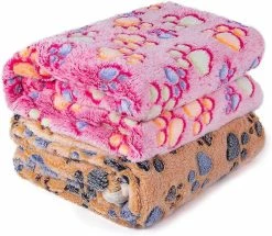 Unbranded 2 Pièces Puppy Blankets Pet Dog Blanket Grand Lavable Doux Chaud Coral Fleece