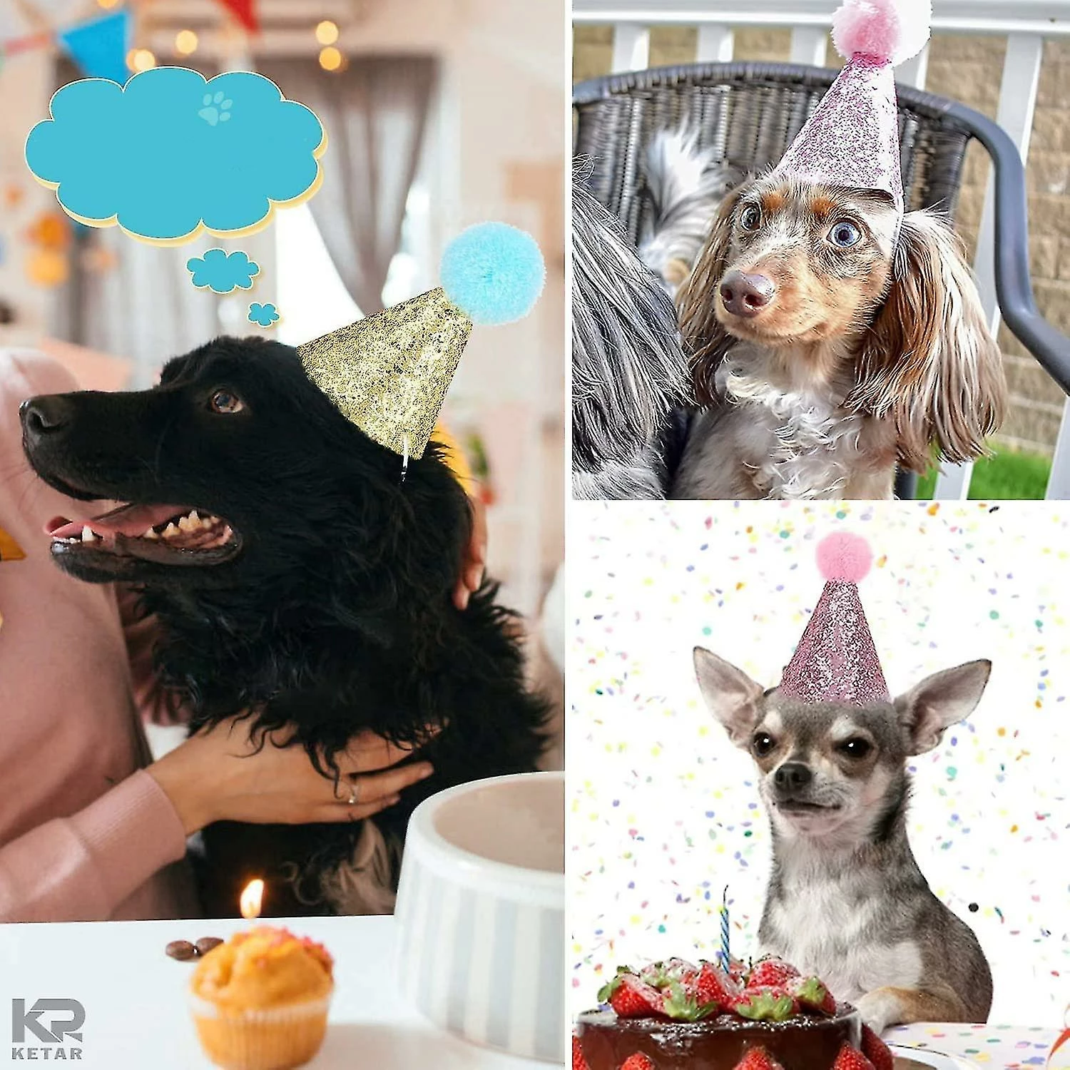 Unbranded Pet Birthday Hat Kitten Christmas Hat Party Pet Hat Dog Hat - 2 Pièces 5 Unbranded Pet Birthday Hat Kitten Christmas Hat Party Pet Hat Dog Hat - 2 Pièces – Image 5