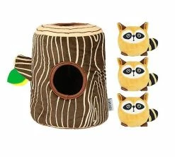 Unbranded Tree Hole Animal Pet Plush Toy Dog Training Decompression Squeak Toy