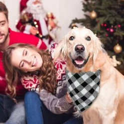 Unbranded 2 Pcs Dog Bandana Noël Classique Plaid Pet Bandana Foulard -Pet Soin 643778525 max