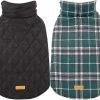 Dxn Imperméable Coupe-vent Réversible De Style Britannique Plaid Dog Vest Manteau D’hiver Chaud