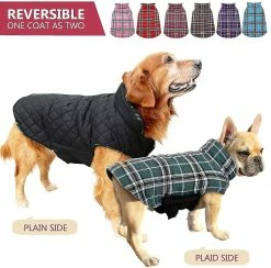 Dxn Imperméable Coupe-vent Réversible De Style Britannique Plaid Dog Vest Manteau D’hiver Chaud -Pet Soin 646573156 max