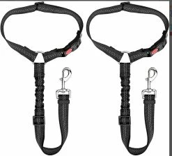 Unbranded Ceinture De Sécurité De Voiture Pour Chien, 2 Pack Appui-tête Réglable Pet Dog Seat Belt Ceinture De Sécurité En Plomb (noir)