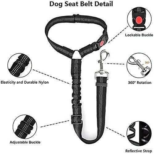 Unbranded Ceinture De Sécurité De Voiture Pour Chien, 2 Pack Appui-tête Réglable Pet Dog Seat Belt Ceinture De Sécurité En Plomb (noir) 2 Unbranded Ceinture De Sécurité De Voiture Pour Chien, 2 Pack Appui-tête Réglable Pet Dog Seat Belt Ceinture De Sécurité En Plomb (noir) – Image 2