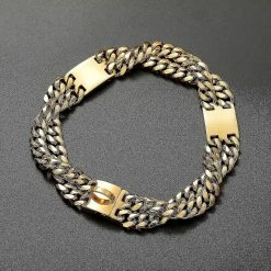 Dxn Charme Plaqué Or 18k 24mm De Large Robuste Robuste Cubain Chain Link Dog Collar Avec Boucle En Acier -Pet Soin 654445117 max