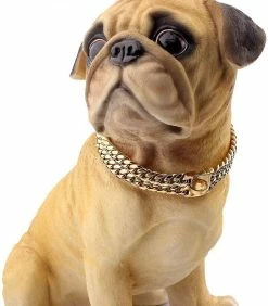 Dxn Charme Plaqué Or 18k 24mm De Large Robuste Robuste Cubain Chain Link Dog Collar Avec Boucle En Acier -Pet Soin 654445174 max