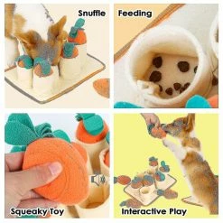 Sl Chang Tapis De Snuffle Pour Chiots Avec 8 Carottes Squeaky Peluche Dog Treat Toys -Pet Soin 655390441 max