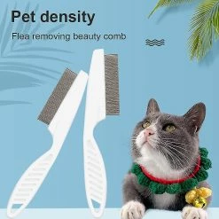 Unbranded 2 Pcs Pet Animal Care Protect Flea Comb Pour Cat Dog Pet Stainless Steel Comfort Flea Hair Comb Cat Chip Comb Pet Dog Cat Brush