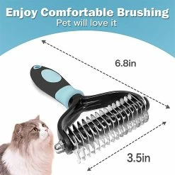 Unbranded Brosse De Déshabillage Professionnelle Pour Animaux De Compagnie 2 Côtés Dématting Dog Peigne Cat Brush Rake Puppy Grooming Tools Sous-poil Perte De Cheveux Volants -Pet Soin 656319972 max