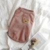 Jccc L;rose Bear Vest Pet Dog Vêtements Cat T-shirt Solid Vêtements Chiens Mince Petit Mode Chihuahua Eté Respirant Fille Carlin Pet Vest York