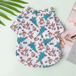 Jccc Style De Noël Pet Dog Clothing Puppy Printed Vest Short Sleeve T-shirt Pour Petits Chiens Moyens Chihuahua Yorkshire Pet Costume