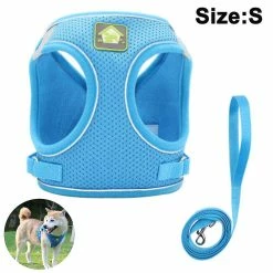 Unbranded 2 Packs Dog Harness Step-in Breathable Puppy Cat Dog Vest Harnesses Size S Colour Blue
