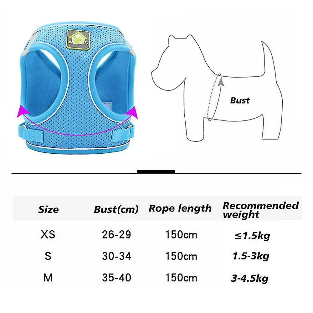 Unbranded 2 Packs Dog Harness Step-in Breathable Puppy Cat Dog Vest Harnesses Size S Colour Blue 4 Unbranded 2 Packs Dog Harness Step-in Breathable Puppy Cat Dog Vest Harnesses Size S Colour Blue – Image 4