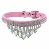 Unbranded Bling Strass Dog Collar Soft Réglable Diamond Pendentif Crystal Puppy Cat Collars Gem Strass Pet Collar Pet Supplies-s
