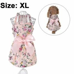 Unbranded Chien Bowknot Robe Florale Pet Princess Dress Dog Sundress Dog Princess Dress Coton Pet Clothes Streamer Princess Dress-16 / Xl -Pet Soin 665619372 max 1