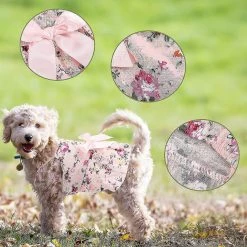 Unbranded Chien Bowknot Robe Florale Pet Princess Dress Dog Sundress Dog Princess Dress Coton Pet Clothes Streamer Princess Dress-16 / Xl -Pet Soin 665619977 max 1