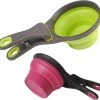 Unbranded Collapsible Pet Scoop Silicone Puzzle Cups Set Clip D’étanchéité 3 En 1 Multi-fonction Scoop Bowls Bag Clip Pour Dog Cat Food Water Set De 2 (1 Tasse 1/2 [