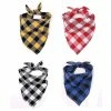 Dxn 4pcs Plaid Dog Bandanas, Triangle écharpe Réversible Pour Animaux De Compagnie Pour Garçon Et Fille