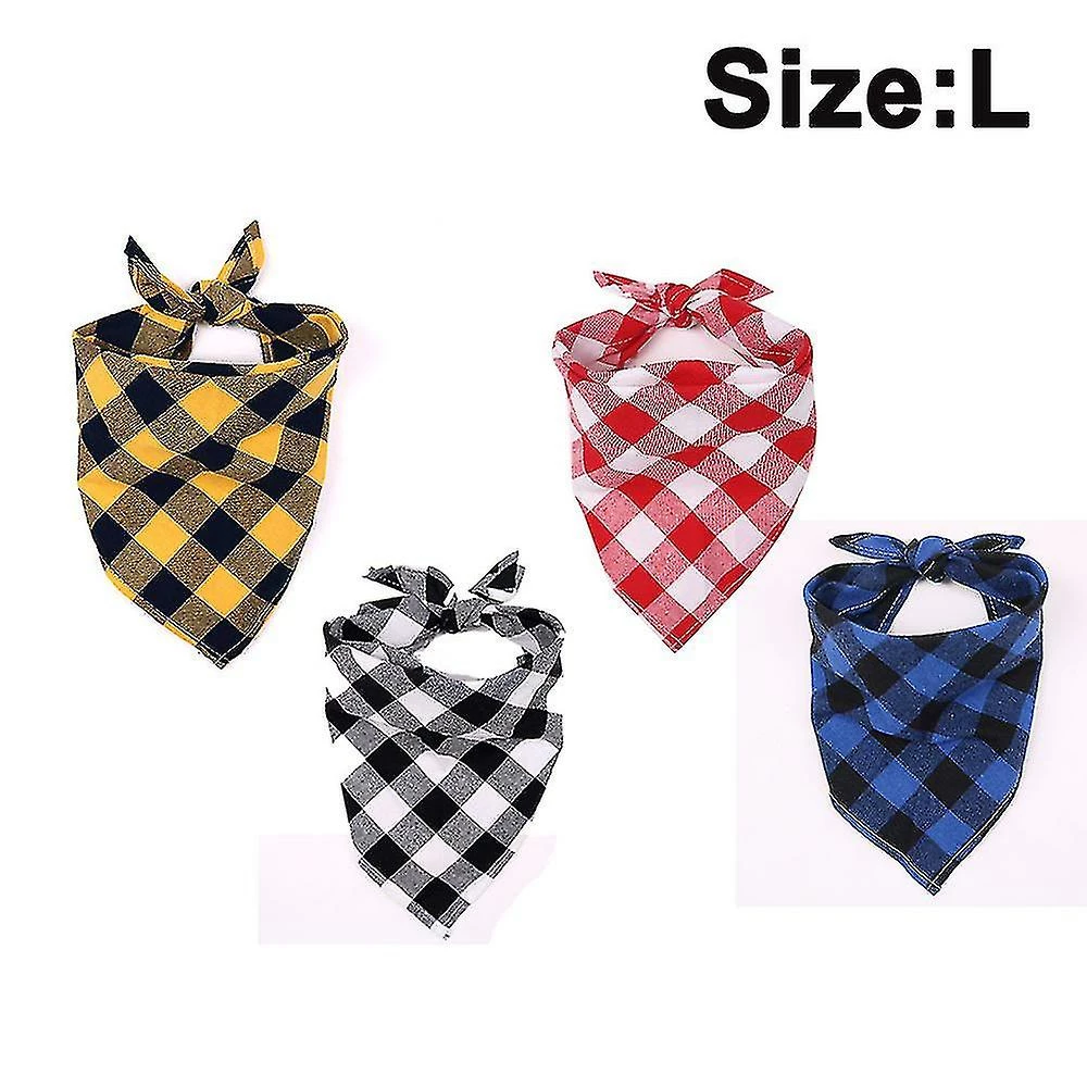 Dxn 4pcs Plaid Dog Bandanas, Triangle écharpe Réversible Pour Animaux De Compagnie Pour Garçon Et Fille 2 Dxn 4pcs Plaid Dog Bandanas, Triangle écharpe Réversible Pour Animaux De Compagnie Pour Garçon Et Fille – Image 2