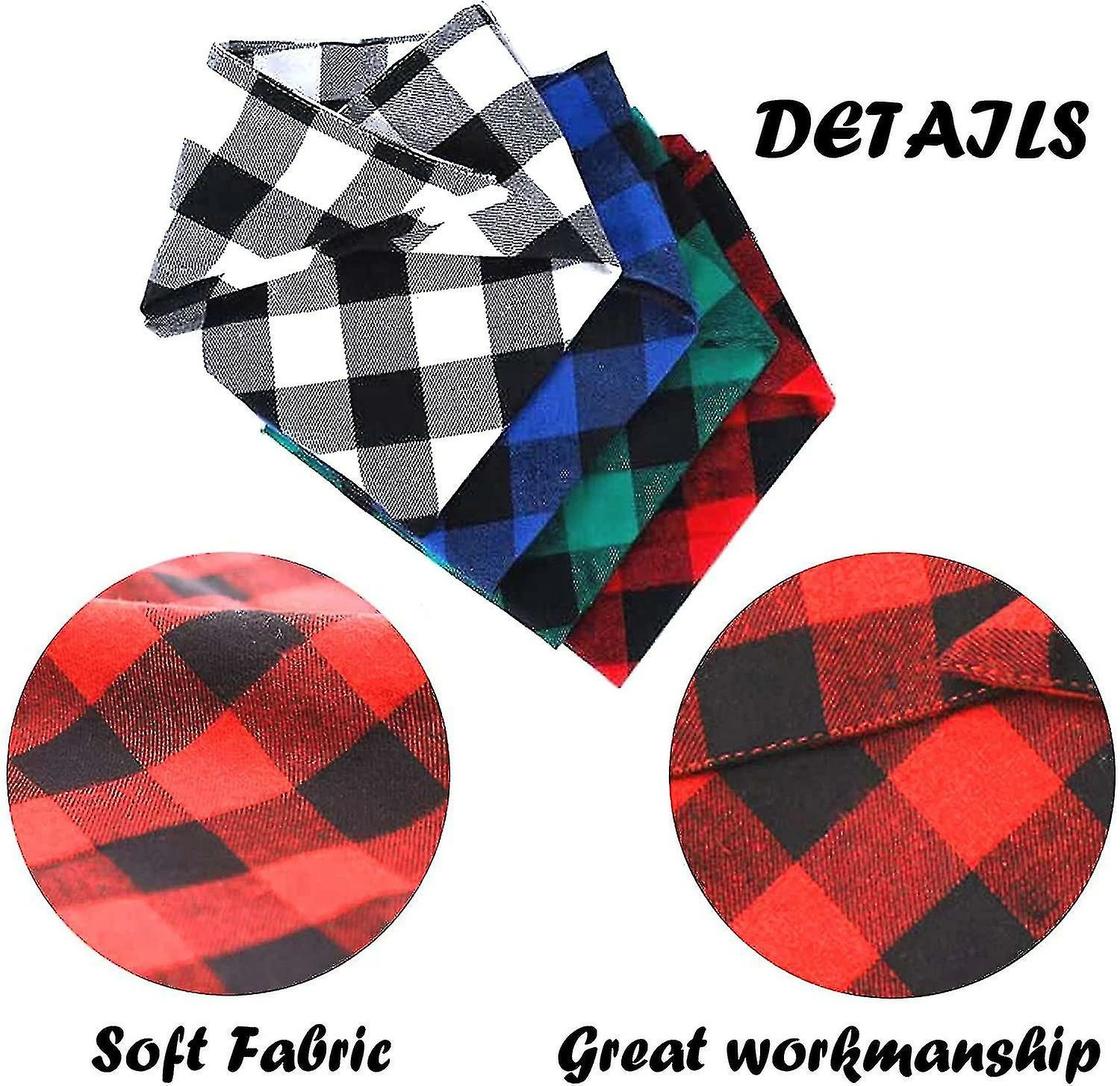 Dxn 4pcs Plaid Dog Bandanas, Triangle écharpe Réversible Pour Animaux De Compagnie Pour Garçon Et Fille 4 Dxn 4pcs Plaid Dog Bandanas, Triangle écharpe Réversible Pour Animaux De Compagnie Pour Garçon Et Fille – Image 4