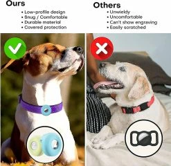 Unbranded Airtag Dog Collar Holder [2 Pack] Silicone Imperméable à L’eau Protection Air Tag Cat Collar Cover, Anti-lost Locator Case Pour Apple Airtags Compatible Avec Pe -Pet Soin 680061354 max