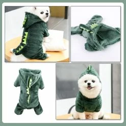 Ubiuo Puppy Dog Vêtements Confortables Corail Polaire Animaux De Compagnie Dinosaure Dog Outfit Vert 52x40x2cm 7 Ubiuo Puppy Dog Vêtements Confortables Corail Polaire Animaux De Compagnie Dinosaure Dog Outfit Vert 52x40x2cm -Pet Soin 680297608 max