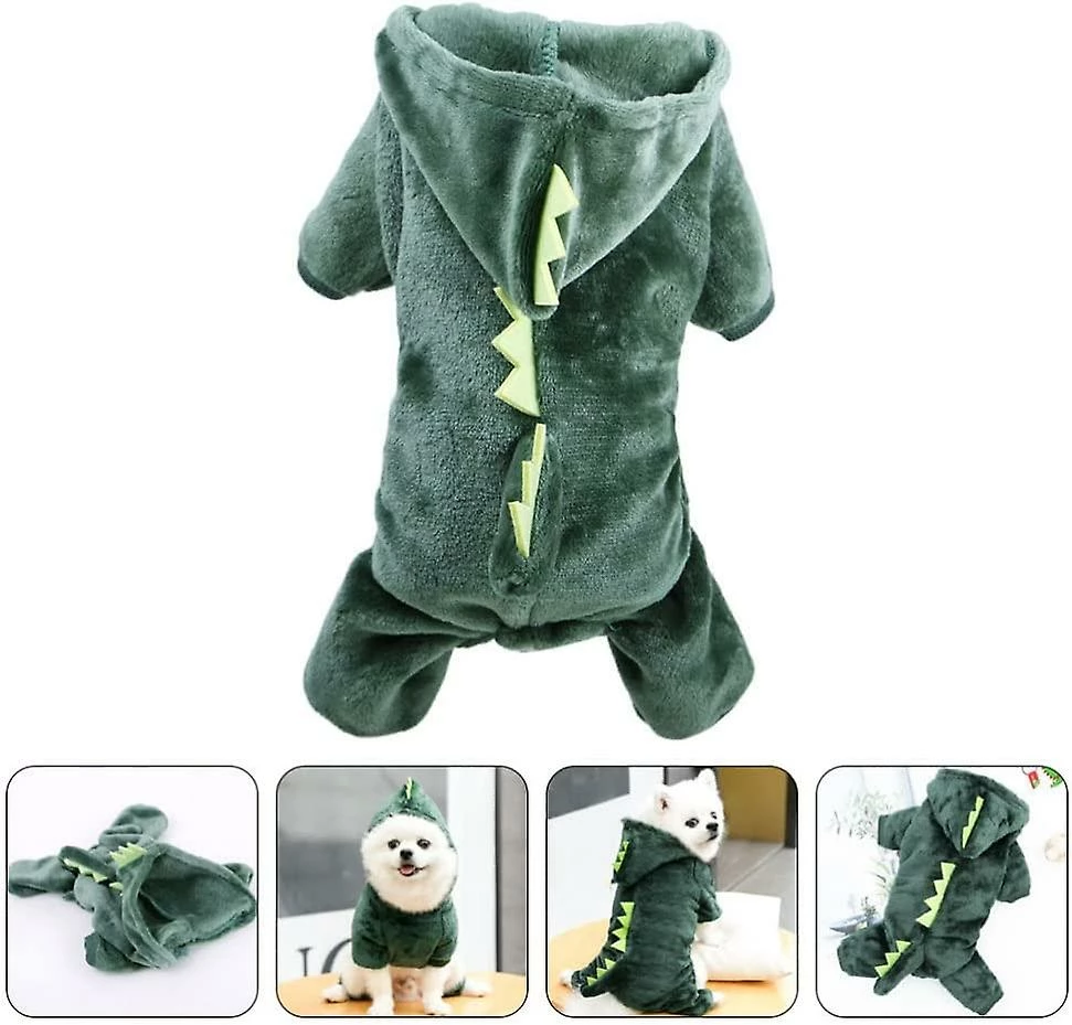 Ubiuo Puppy Dog Vêtements Confortables Corail Polaire Animaux De Compagnie Dinosaure Dog Outfit Vert 52x40x2cm 5 Ubiuo Puppy Dog Vêtements Confortables Corail Polaire Animaux De Compagnie Dinosaure Dog Outfit Vert 52x40x2cm – Image 5