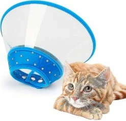 Unbranded Pet Cone Recovery Dog Cone Réglable Collier Pour Chien Collier Rembourré Clair Avec Bord Souple Respirant, Cône De Chiot En Plastique Protéger La Récupération De La Chirurgie Du Cou